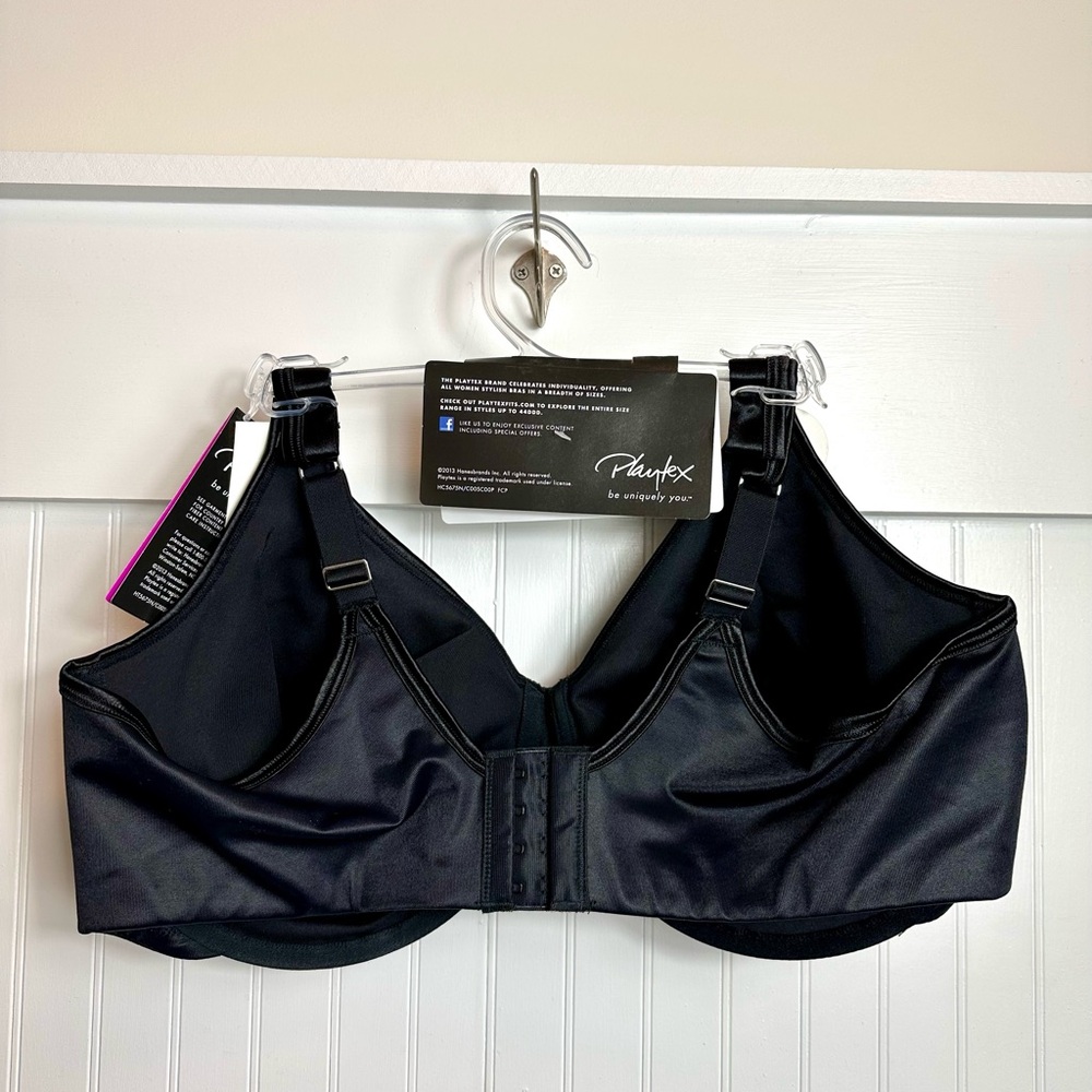 Playtex Black Full Coverage Bra with Wide Straps - Picture 2 of 10